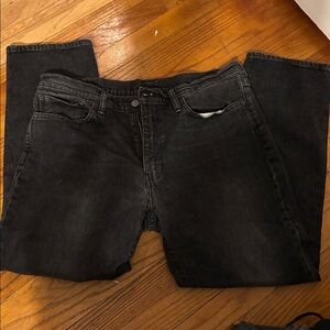 Levis 541 Jeans Mens 36x30 Athletic Fit Tapered Leg Black Stretch Denim Red Tab